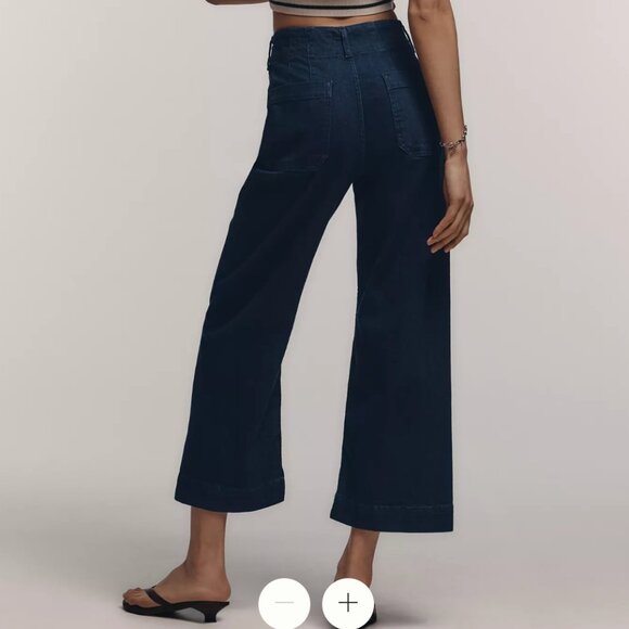 Anthropologie Maeve Denim Colette Cropped Wide-Leg Jeans (still online!) - Picture 3 of 9